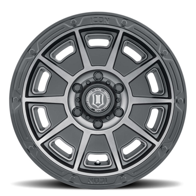 ICON Victory 17x8.5 6x120 0mm Offset 4.75in BS Smoked Satin Black Tint Wheel-thumbmail-2