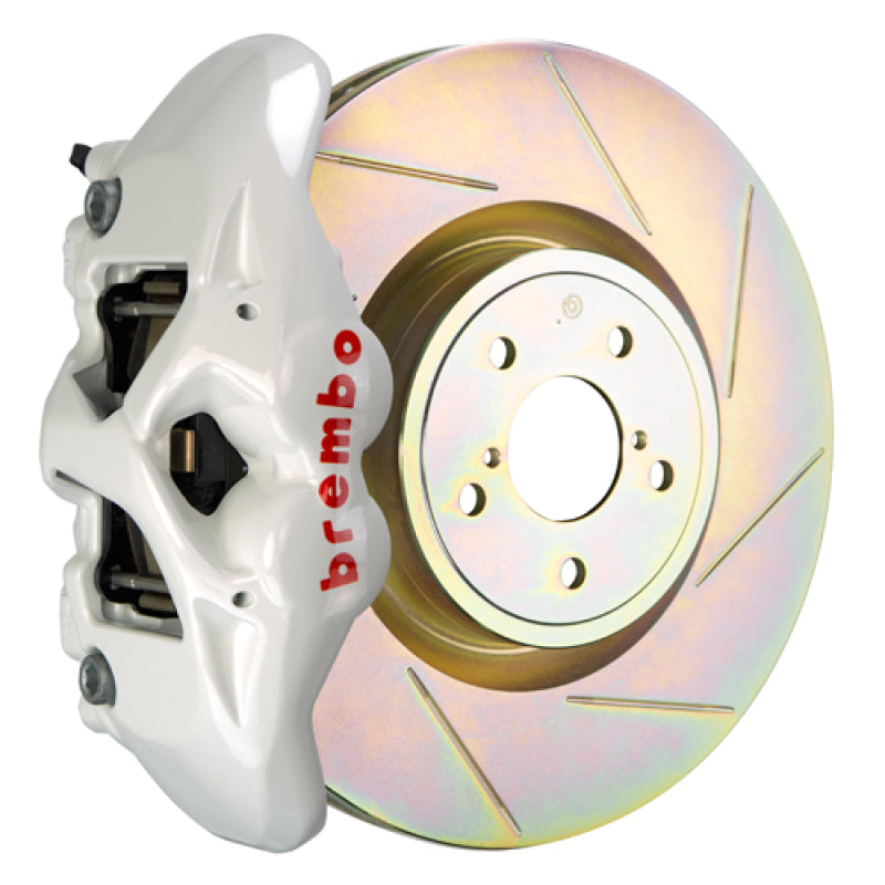 Brembo 02-07 Impreza/WRX/08-14 WRX Front GT BBK 4 Piston Cast 326 x30 1pc Rotor Slotted Type1-White-thumbmail-1