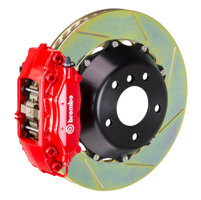 Brembo 99-04 996 Rear GT BBK 4 Piston Cast 345x28 2pc Rotor Slotted Type1-Red-thumbmail-1