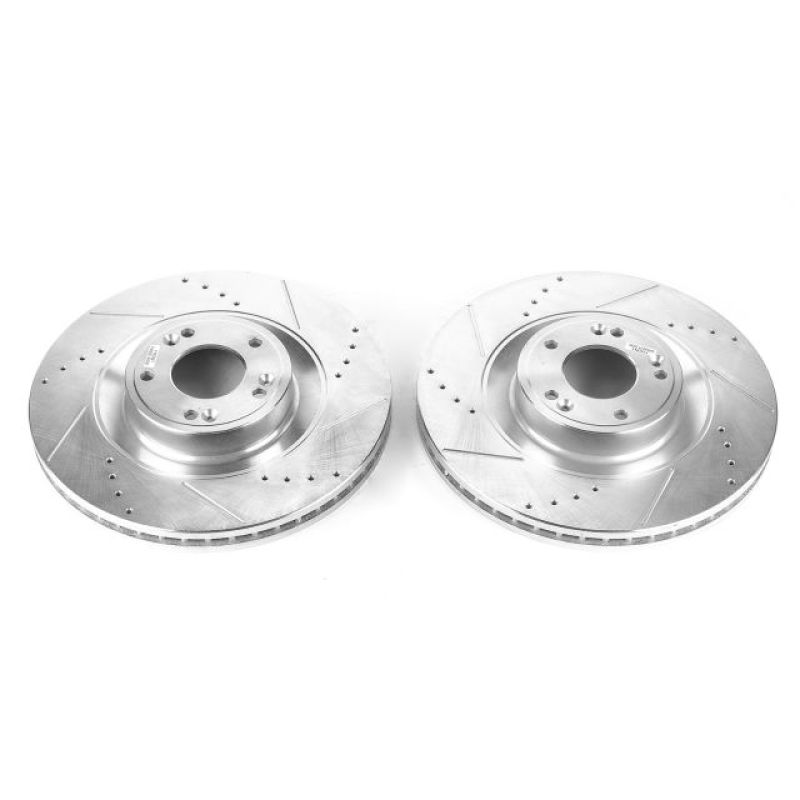 Power Stop 2011 Hyundai Equus Front Evolution Drilled & Slotted Rotors - Pair-thumbmail-1