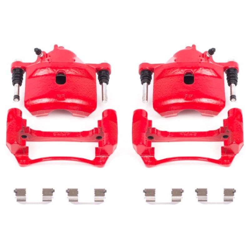 Power Stop 98-02 Honda Accord Front Red Calipers w/Brackets - Pair-thumbmail-1
