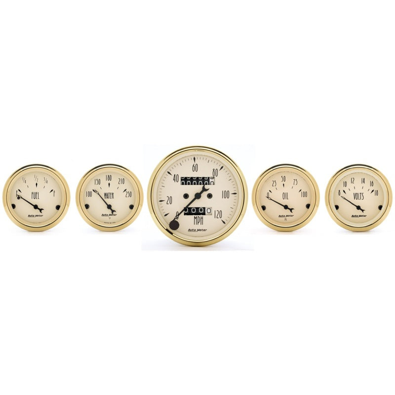 Autometer Golden Oldies 5 piece Kit (Mech Speed/Elec Oil Press/Water Temp/Volt/Fuel Level)-thumbmail-1