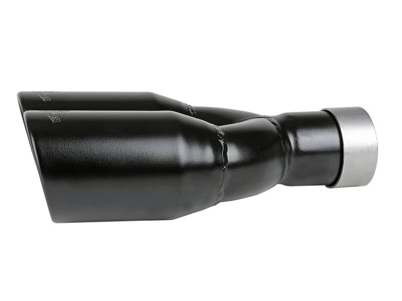MACH Force-Xp 409 Stainless Steel Clamp-on Exhaust Tip 2.5in Inlet 3.5in Outlet - Black-thumbmail-2