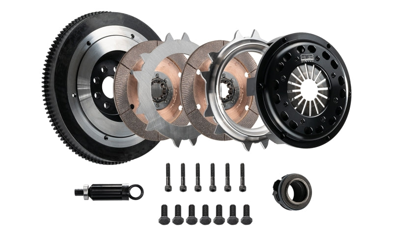 DKM Clutch 00-06 BMW M3 184mm Ceramic Twin Disc MR Clutch Kit w/Flywheel (650 ft/lbs Torque)-thumbmail-3