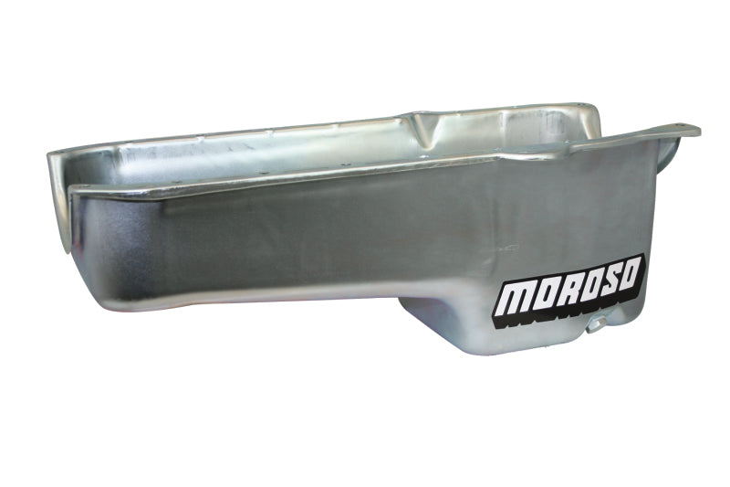 Moroso 80-85 Chevrolet Small Block (w/Passenger Side Dipstick) Wet Sump 5qt 7.5in Steel Oil Pan-thumbmail-1