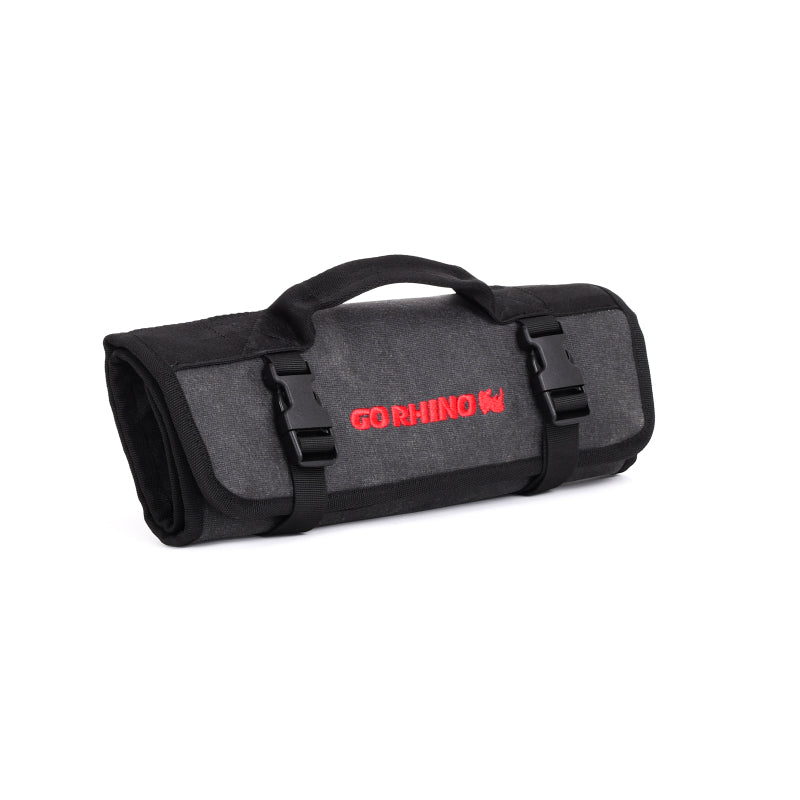 Go Rhino XVenture Gear Tool Wrench Roll - Large (4x4in. Closed) 12oz Waxed Canvas - Black-thumbmail-5