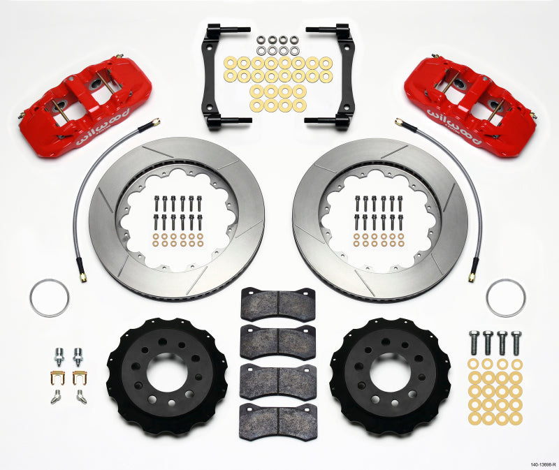 Wilwood AERO4 Rear Kit 14.25in Red 2014-Up Corvette C7 w/Lines-thumbmail-1