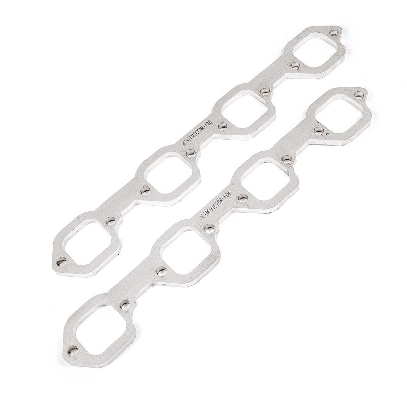 Stainless Works SBF Victor Senior Heads Square Port Header 304SS Exhaust Flanges 2in Primaries-thumbmail-1
