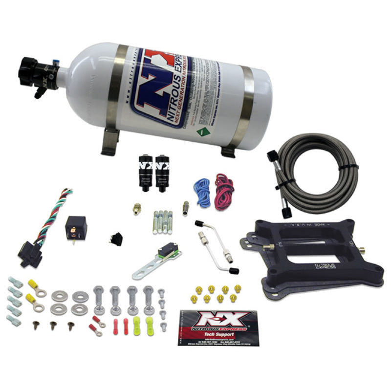 Nitrous Express 4150 Hitman Plus 4-BBL Nitrous Kit (50-200HP) w/10lb Bottle-thumbmail-1