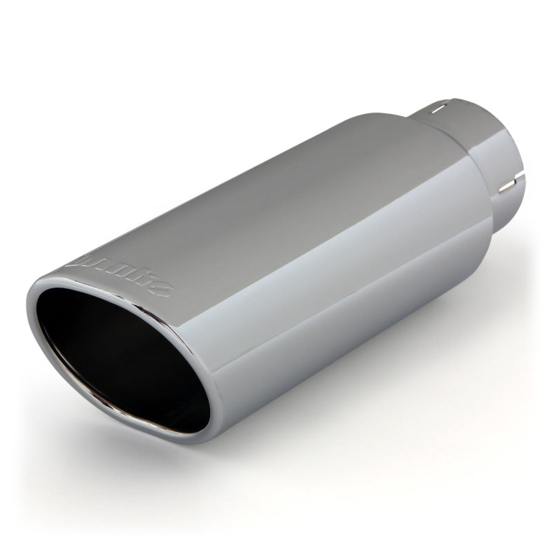 Banks Power Tailpipe Tip Kit - SS Obround Angle Cut - Chrome - 3in Tube - 3.75in X 4.5in X 11.5in-thumbmail-1