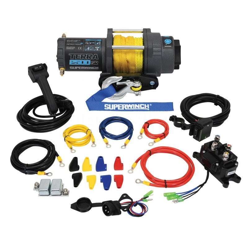 Superwinch 2500 LBS 12V DC 3/16in x 40ft Synthetic Rope Terra 2500SR Winch - Gray Wrinkle-thumbmail-2