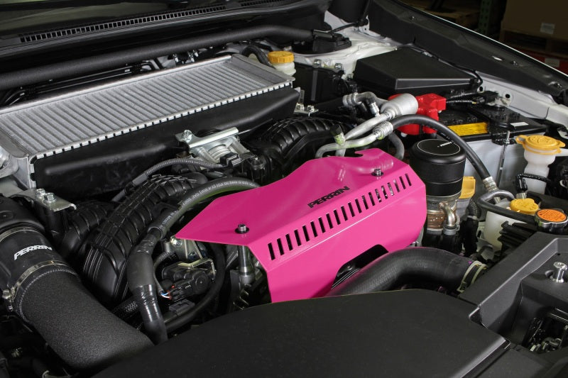 Perrin 2022+ Subaru WRX Pulley Cover - Hyper Pink-thumbmail-2