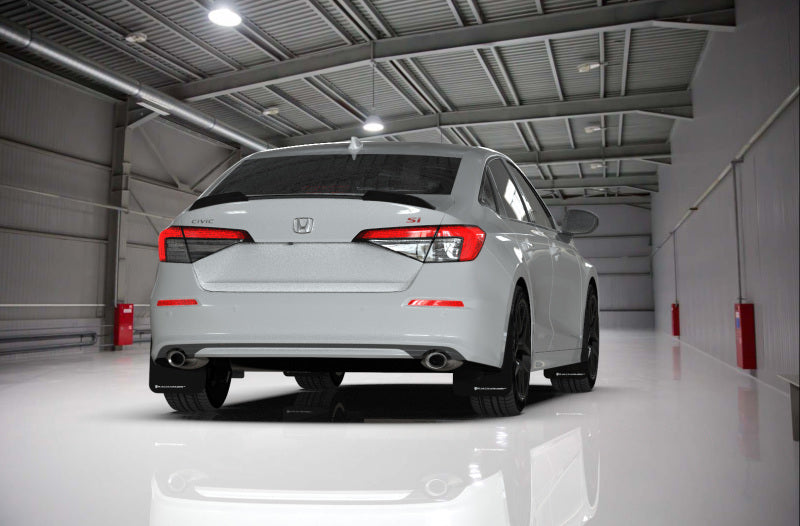 Rally Armor 2022 Honda Civic (Incl. Si/Sport/Touring) Black UR Mud Flap w/ White Logo-thumbmail-1