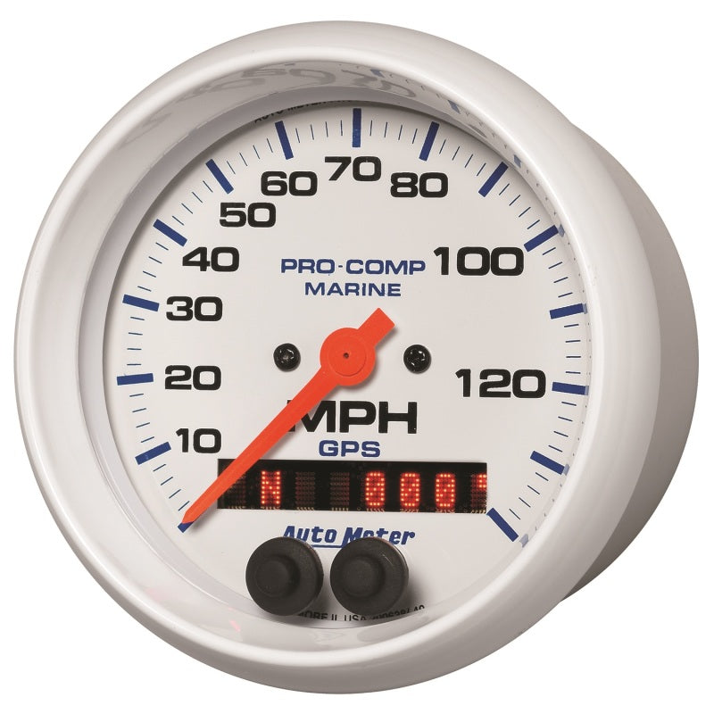 Autometer Gauge GPS Speedometer 3-3/8in 140 MPH Marine White Gauge-thumbmail-2