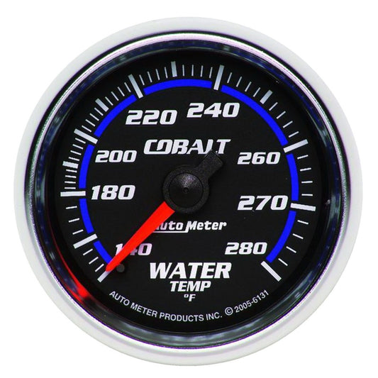 Autometer Cobalt 52mm 140-280 Deg F Mechanical Water Temperature Gauge