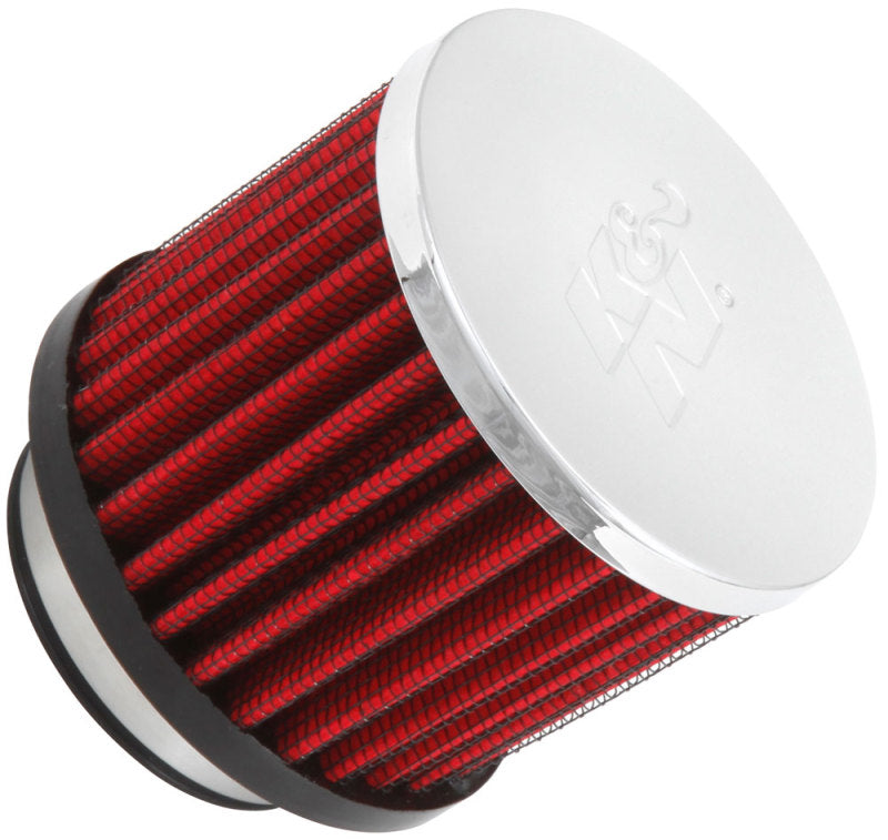 K&N 1.75in Flange ID x 3in OD x 2.5in H Chrome Finish Rubber Base Crankcase Vent Filter-thumbmail-2