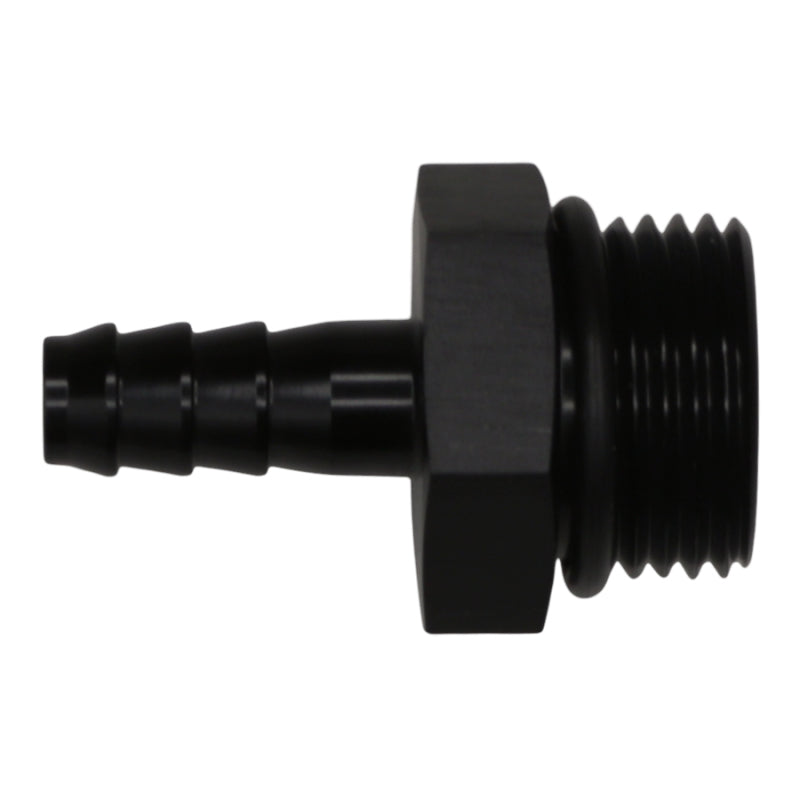 DeatschWerks 10AN ORB Male to 5/16in Male Triple Barb Fitting (Incl O-Ring) - Anodized Matte Black-thumbmail-1