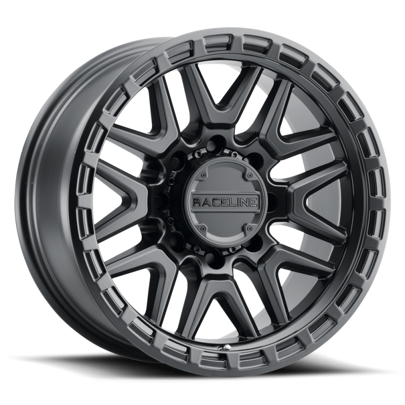 Raceline 953B Krank 18x9in / 8x165.1 BP / -12mm Offset / 125.2mm Bore - Satin Black Wheel-thumbmail-1