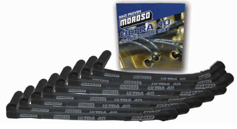 Moroso GM LS Ignition Wire Set - Ultra 40 - Sleeved - 15in Wire (Use w/Part No 68471/68473) - Black-thumbmail-1