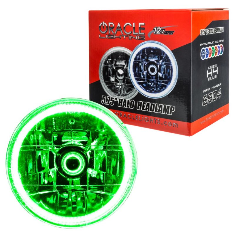 Oracle Pre-Installed Lights 5.75 IN. Sealed Beam - Green Halo-thumbmail-2
