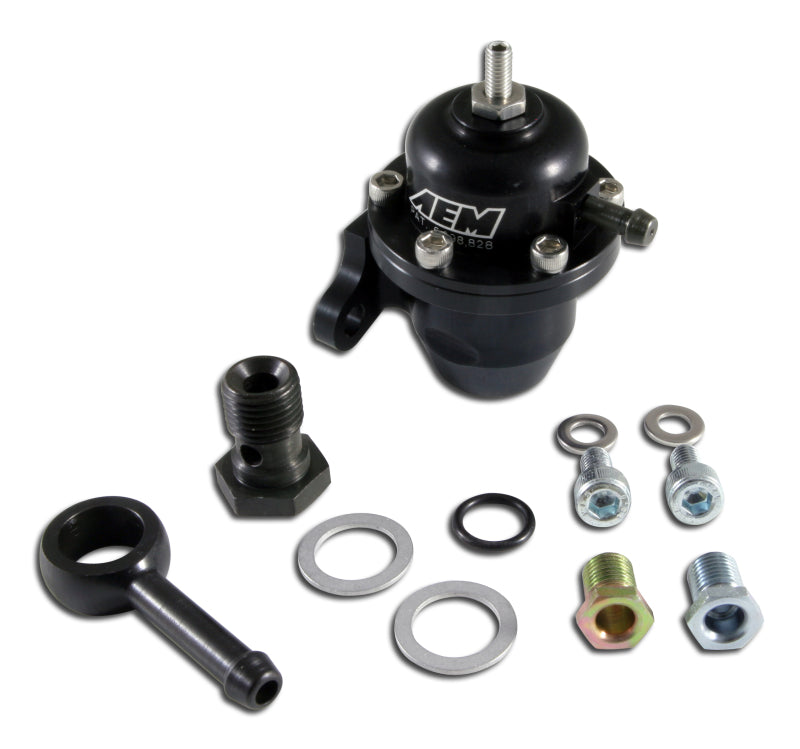 AEM 96-97 Acura CL / 94-97 Accord / 96-00 Civic Ex Black Adjustable Fuel Pressure Regulator-thumbmail-1