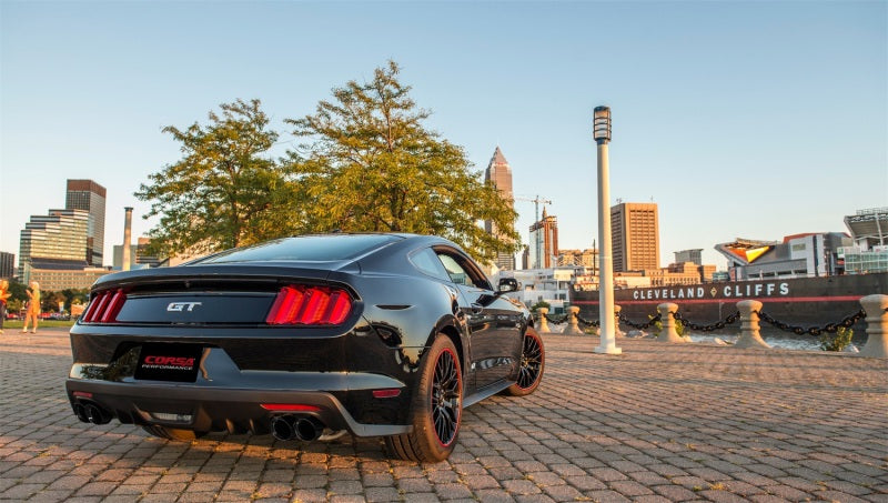 Corsa 15-16 Ford Mustang GT 5.0 3in Cat Back Exhaust Black Quad Tips (Sport)-thumbmail-2