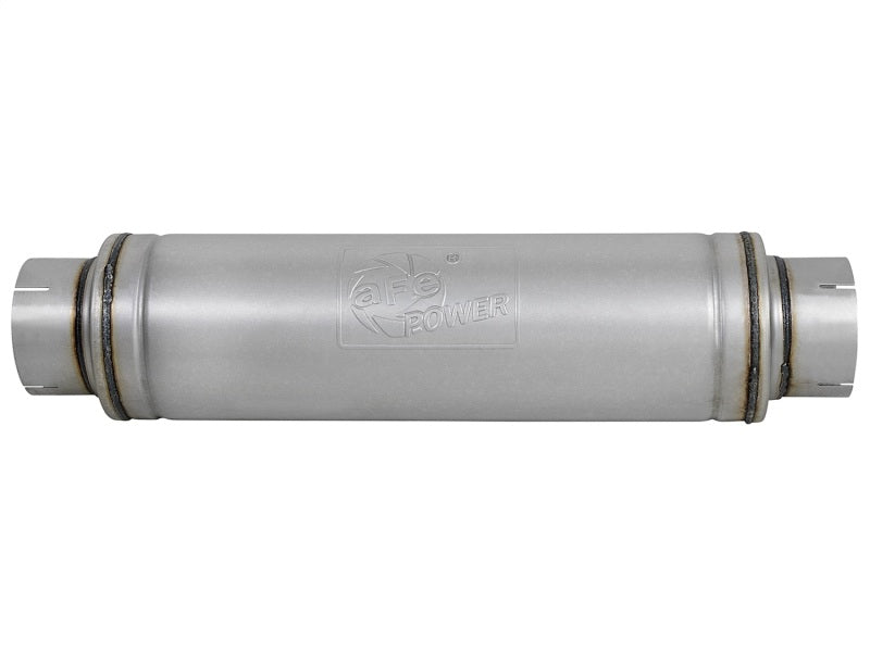 aFe ATLAS Aluminized Steel Muffler 5in Center/Center 24in L x 7in Diameter - Round Body-thumbmail-2
