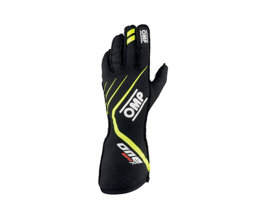 OMP One Evo X Gloves Black/Fluorescent Yellow - Size L (Fia 8856-2018)