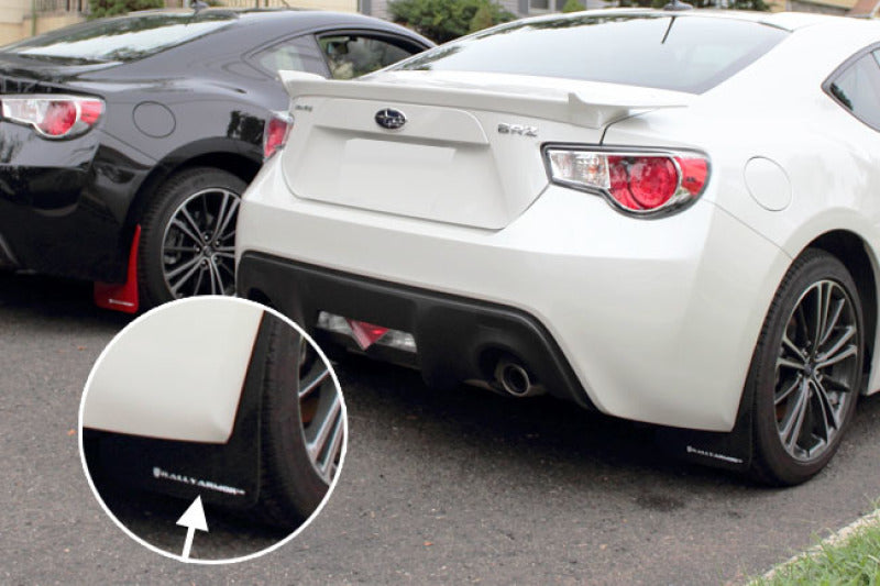 Rally Armor 13-17 Subaru BRZ / Scion FR-S Black UR Mud Flap w/ White Logo-thumbmail-2