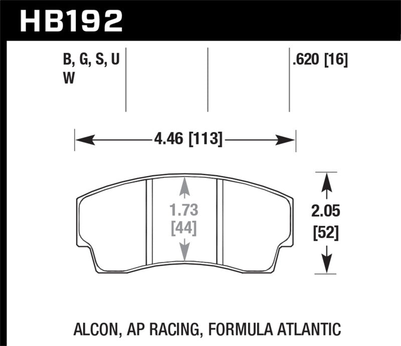 Hawk AP Racing CP4567 / CP5040-10/11/12/13S4 / CP5100 / CP5108 / CP6760 DTC-60 Race Brake Pads-thumbmail-2