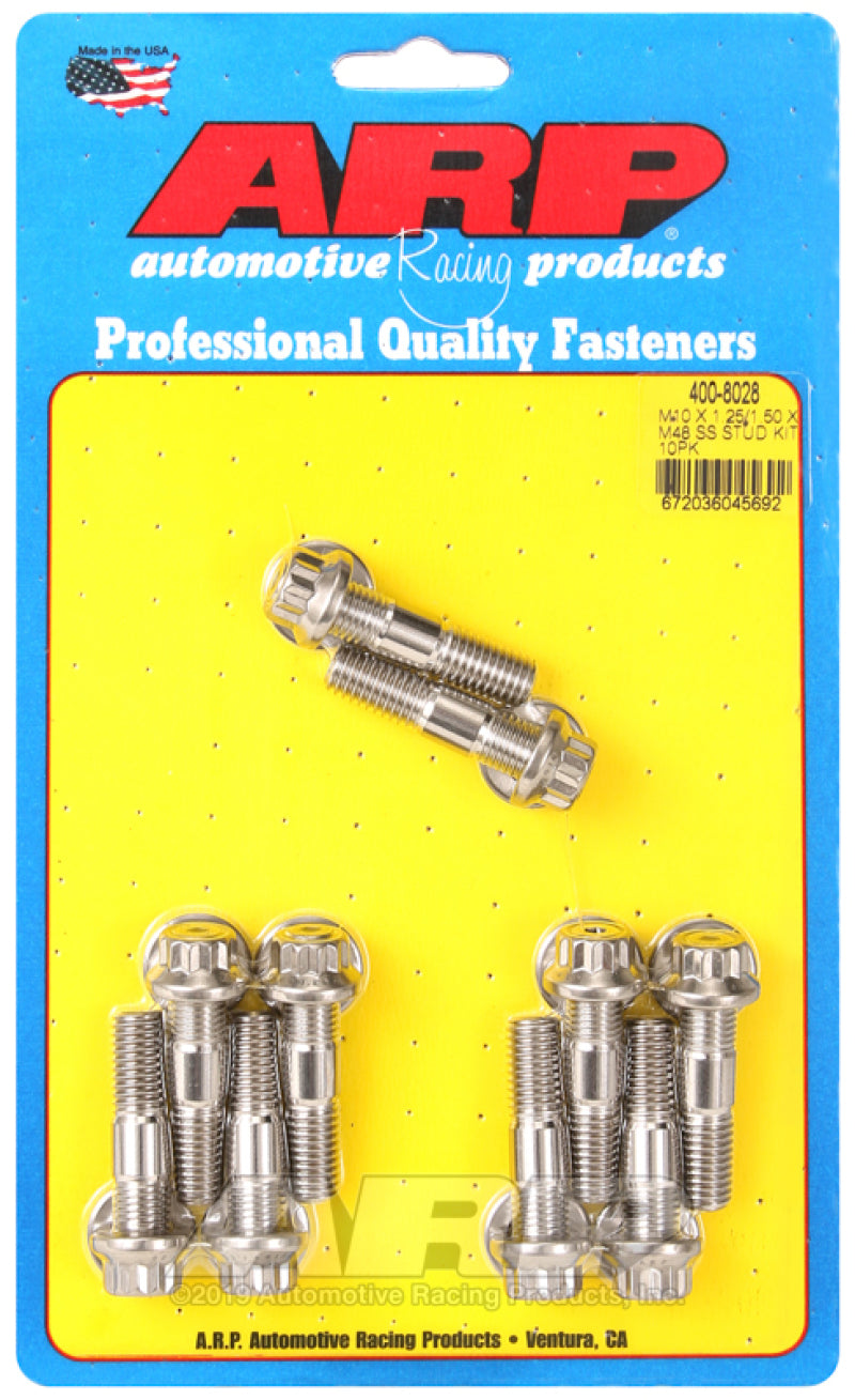 ARP M10 x 1.25/1.50 x 48mm Broached 10 Piece Stud Kit-thumbmail-1