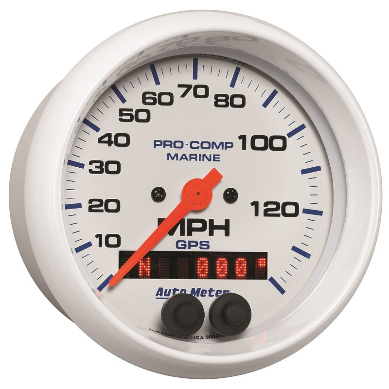 Autometer Gauge GPS Speedometer 3-3/8in 140 MPH Marine White Gauge-thumbmail-3