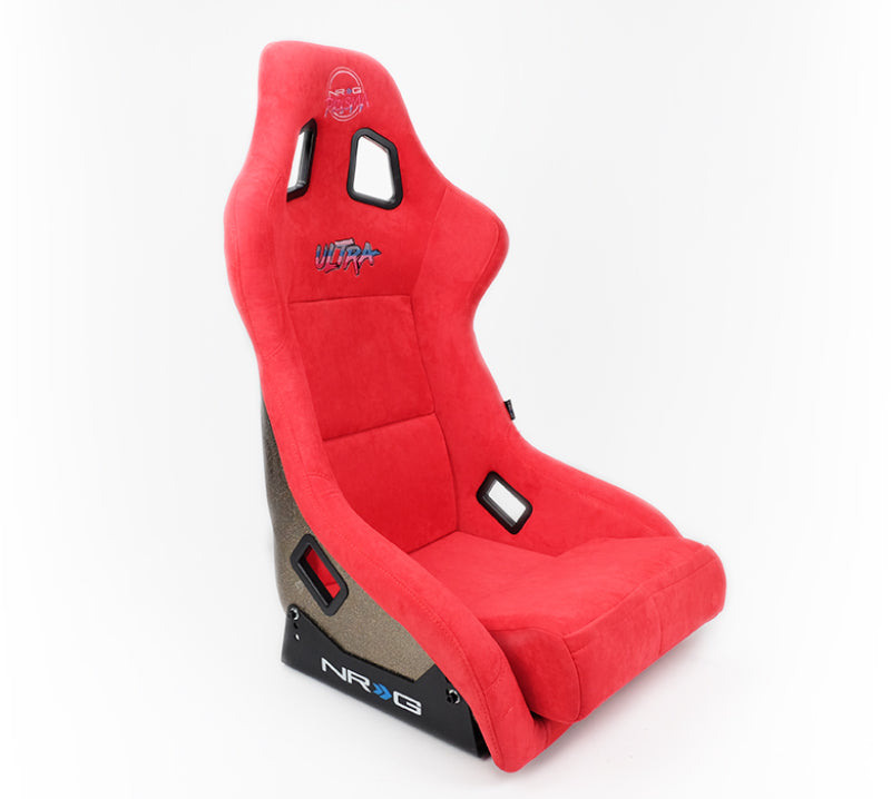 NRG FRP Bucket Seat ULTRA Edition - Large (Red Alcantara/Gold Glitter Back)-thumbmail-2