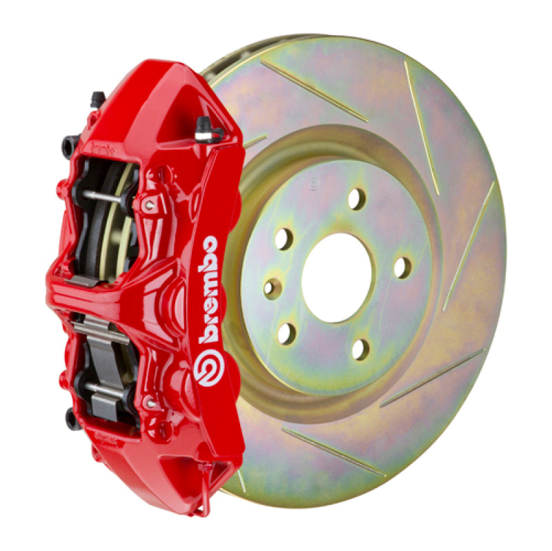 Brembo 10-15 Camaro V6 Front GT BBK 6 Piston Cast 355x32 1pc Rotor Slotted Type-1-Red-thumbmail-1
