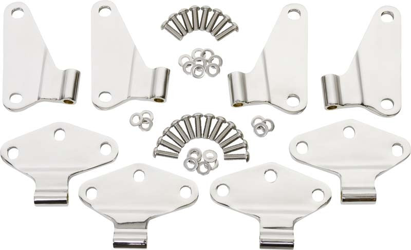 Kentrol 07-18 Jeep Wrangler JK Body Door Hinge Set 8 Pieces 4 Door - Polished Silver-thumbmail-1
