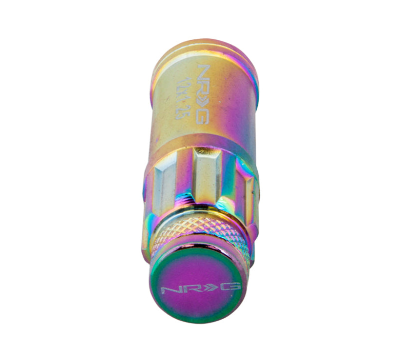 NRG 700 Series M12 X 1.5 Steel Lug Nut w/Dust Cap Cover Set 21 Pc w/Locks & Lock Socket - Neochrome-thumbmail-2
