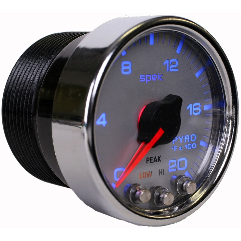 Autometer Spek-Pro Gauge Pyro. (Egt) 2 1/16in 2000f Stepper Motor W/Peak & Warn Slvr/Chrm-thumbmail-2