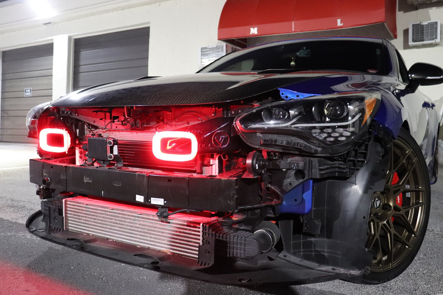 2017-2020+ Kia Stinger 3.3T Dual BIG MOUTH "LIT KIT" Ram Air Intake Snorkels | Velossa Tech Design