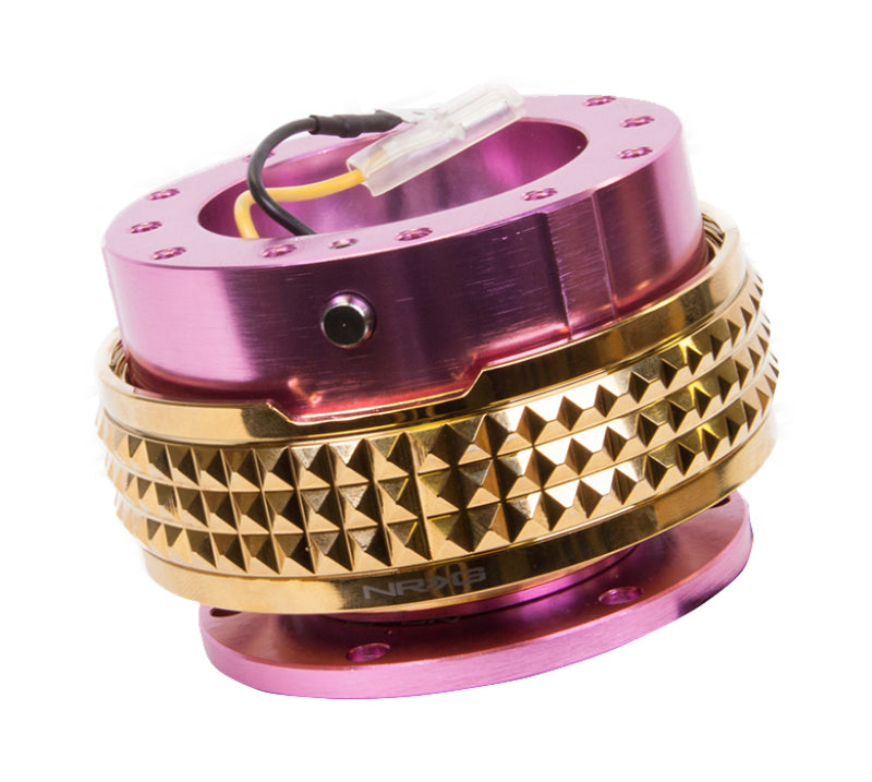 NRG Quick Release Kit - Pyramid Edition - Pink Body / Chrome Gold Pyramid Ring-thumbmail-1