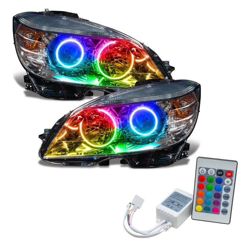 Oracle 08-11 Mercedes Benz C-Class Pre-Assembled Headlights Chrome - ColorSHIFT w/ Simple Controller-thumbmail-4