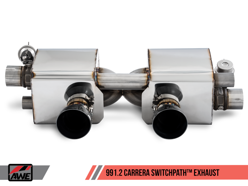 AWE Tuning Porsche 911 (991.2) Carrera / S SwitchPath Exhaust for PSE Cars - Diamond Black Tips-thumbmail-6