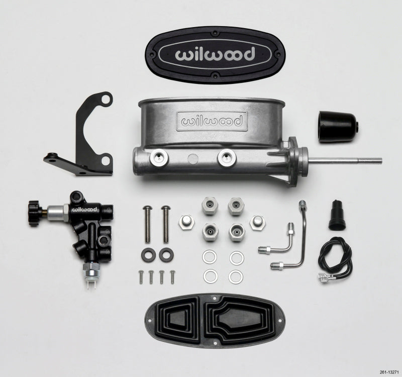 Wilwood HV Tandem M/C Kit w L/H Bracket & Prop Valve - 7/8in Bore-W/Pushrod-thumbmail-1