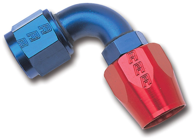 Russell Performance -8 AN Red/Blue 90 Degree Full Flow Hose End (25 pcs.)-thumbmail-1