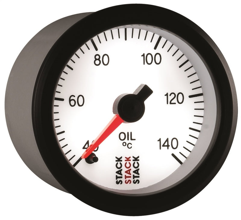 Autometer Stack 52mm 40-140 Deg C 1/8in NPTF Male Pro Stepper Motor Oil Temp Gauge - White-thumbmail-3