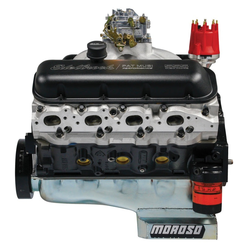 Edelbrock Crate Engine Edelbrock/Pat Musi 555 RPM XT BBC 675 HP Stock Exhaust Port Location-thumbmail-5