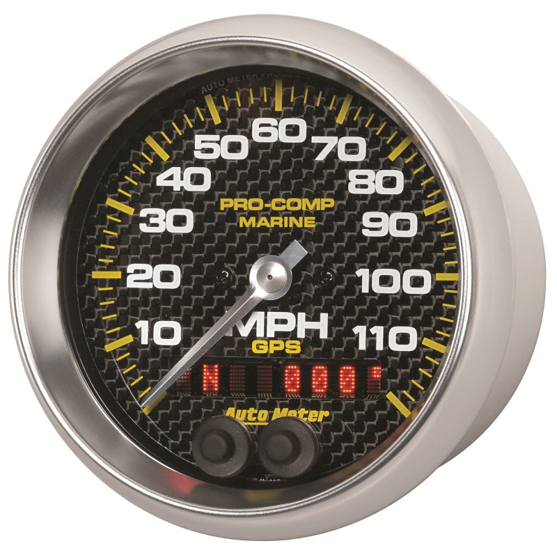 Autometer Marine Carbon Fiber Ultra-Lite 3-3/8in 120MPH GPS Speedometer Gauge-thumbmail-1