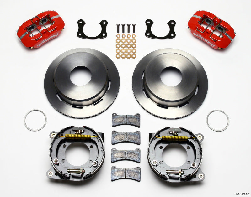 Wilwood Dynapro Low-Profile 11.00in P-Brake Kit - Red New Big Ford 2.50in Offset-thumbmail-1