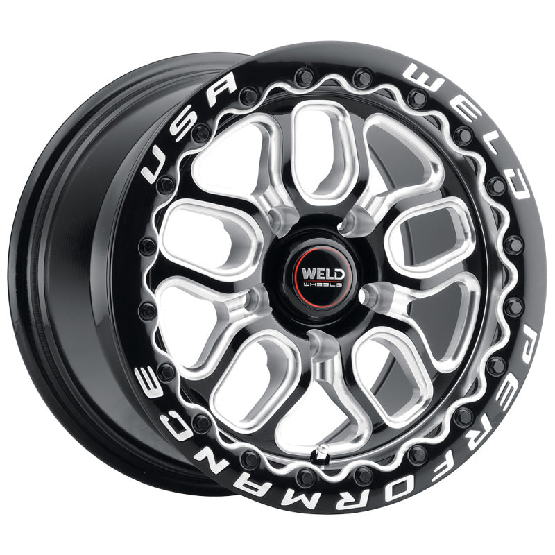 Weld S907 15X10 Laguna Beadlock 5X120.7 ET50 BS7.50 Gloss Black MIL Dia 78.1-thumbmail-1