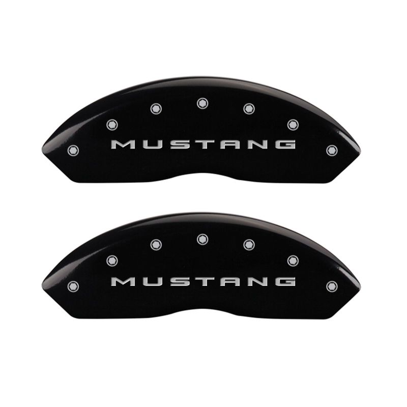 MGP 4 Caliper Covers Engraved Front 2015/Mustang Engraved Rear 2015/37 Black finish silver ch-thumbmail-2