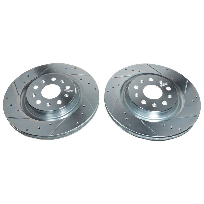 Power Stop 20-21 Chevrolet Corvette Rear Evolution Drilled & Slotted Rotor - Pair-thumbmail-1